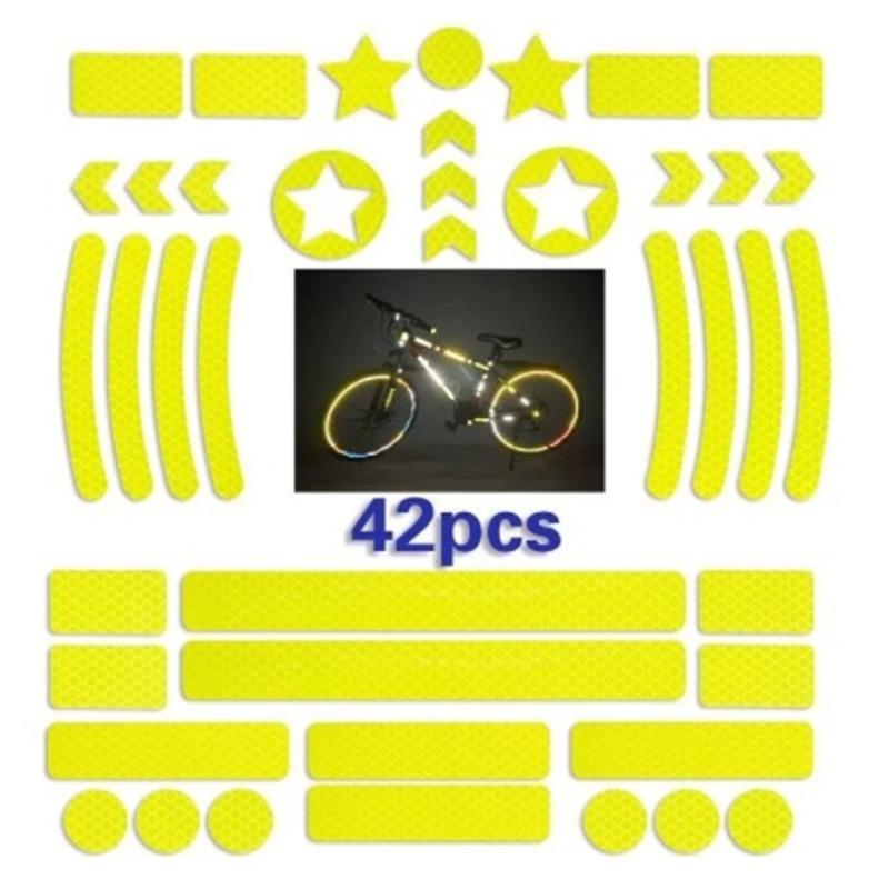Vélo Original Autocollant Réfléchissant Pour Cadre Et Roue De Vélo, 42 Pièces 1 Vélo Original Autocollant Réfléchissant Pour Cadre Et Roue De Vélo, 42 Pièces