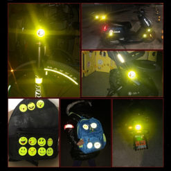 Vélo Original Autocollants Réfléchissants Mignon Souriant Pour Vélo Enfant -Sonnettes et klaxons pour vélo Soldes autocollants reflechissants mignon pour velo enfant 1 2
