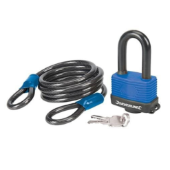 Silverline Câble De Sécurité Et Cadenas Résistant Aux Intempéries