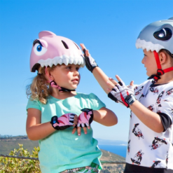 Sonnettes et klaxons pour vélo Soldes -Sonnettes et klaxons pour vélo Soldes casque velo enfant requin rose crazy safety 1