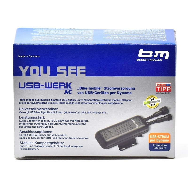 BUSCH & MULLER Chargeur Universel USB-Werk Sur Dynamo Batterie Tampon Intégrée 6 BUSCH & MULLER Chargeur Universel USB-Werk Sur Dynamo Batterie Tampon Intégrée – Image 6