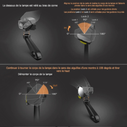 Vélo Original Clignotants à LED Avec Rétroviseurs Intégrés Pour Vélo -Sonnettes et klaxons pour vélo Soldes clignotants a led avec retroviseurs integres pour velo 3