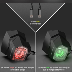 Vélo Original Clignotants à LED Avec Rétroviseurs Intégrés Pour Vélo -Sonnettes et klaxons pour vélo Soldes clignotants a led avec retroviseurs integres pour velo 4