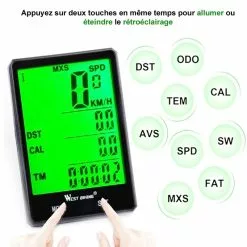 Vélo Original Compteur 22 Fonctions Sans Fil étanche Et Rétroéclairé Pour Vélo -Sonnettes et klaxons pour vélo Soldes compteur 22 fonctions sans fil etanche et retroeclaire pour velo 3