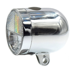 ATOO Eclairage Avant Rétro Chromé Sur Fourche De Vélo Néro