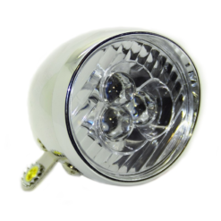 QT Cycletech Eclairage Avant Vintage 3 Leds Chromé Pour Vélo -Sonnettes et klaxons pour vélo Soldes eclairage avant vintage 3 leds chrome pour velo 4