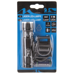 Sonnettes et klaxons pour vélo Soldes 38 M-Wave Eclairage Pour Vélo Avant 8 LEDs Avec Laser