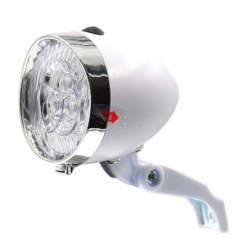 Vélo Original Feux De Vélo Avant Blanc Nacré 3 LEDS Avec Piles Intégrés