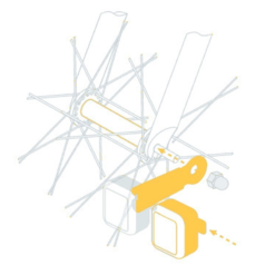 Feux Vélo Sans Piles Sur Moyeu 2 LEDs AMS Light Reelight -Sonnettes et klaxons pour vélo Soldes feux velo sans piles sur moyeu 2 leds ams light reelight 2