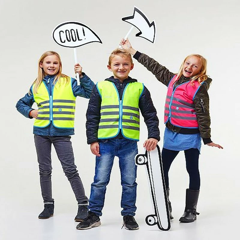 Gilet De Sécurité Enfant à Vélo Haute Visibilité Vert Wowow 2 Gilet De Sécurité Enfant à Vélo Haute Visibilité Vert Wowow – Image 2