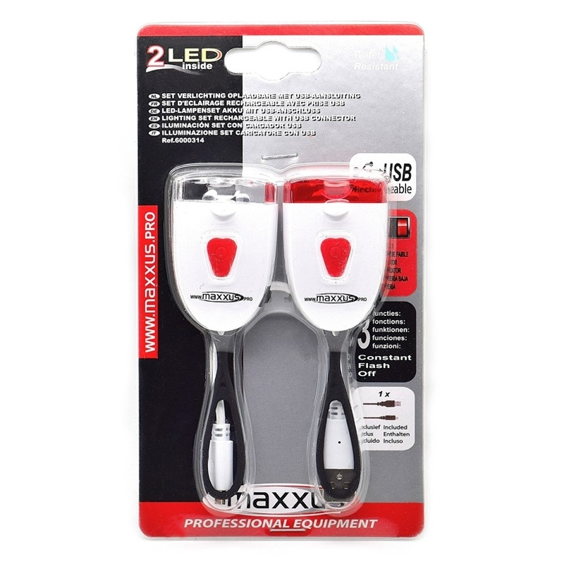 Maxxus Kit D'éclairage Vélo Rechargeable Sur Port USB 6 Maxxus Kit D'éclairage Vélo Rechargeable Sur Port USB – Image 6