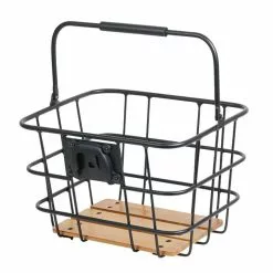 Panier Aluminium Vélo Avant à Tringles ZEFAL Fond Bois 20L