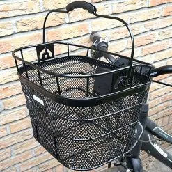 Ax.Bike Panier Guidon Vélo Robuste En Acier Treillis Noir -Sonnettes et klaxons pour vélo Soldes panier guidon velo robuste en acier treillis noir 2