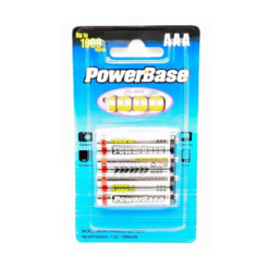 Funecobikes Piles Rechargeables PowerBase AAA R03 Ni-MH 1000 MAh - Par 4