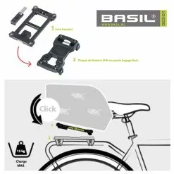 Plaque De Fixation MIK Sur Porte Bagage Basil -Sonnettes et klaxons pour vélo Soldes plaque de fixation mik sur porte bagage basil 1 4
