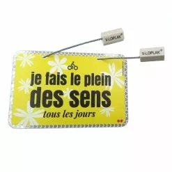 Plaque Réfléchissante Vélo Je Fais Le Plein Des Sens V-LOPLAK -Sonnettes et klaxons pour vélo Soldes plaque reflechissante velo je fais le plein des sens v loplak 5