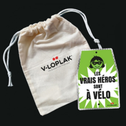 Plaque Vélo Verte Les Vrais Héros Sont à Vélo V-LOPLAK -Sonnettes et klaxons pour vélo Soldes plaque velo verte les vrais heros sont a velo v loplak 3