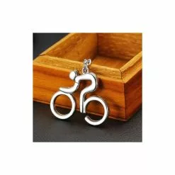 Vélo Original Porte Clés Cycliste Laqué Argent