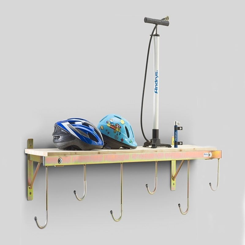 Andrys Porte-vélos Mural 6 Places Avec étagère 1 Andrys Porte-vélos Mural 6 Places Avec étagère
