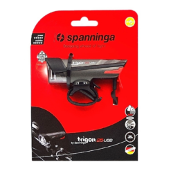 Projecteur Avant SPANNINGA TRIGON 25 Lux - Rechargeable USB, Fixation Sur Guidon -Sonnettes et klaxons pour vélo Soldes projecteur avant spanninga trigon 25 lux rechargeable usb fixation sur guidon 2