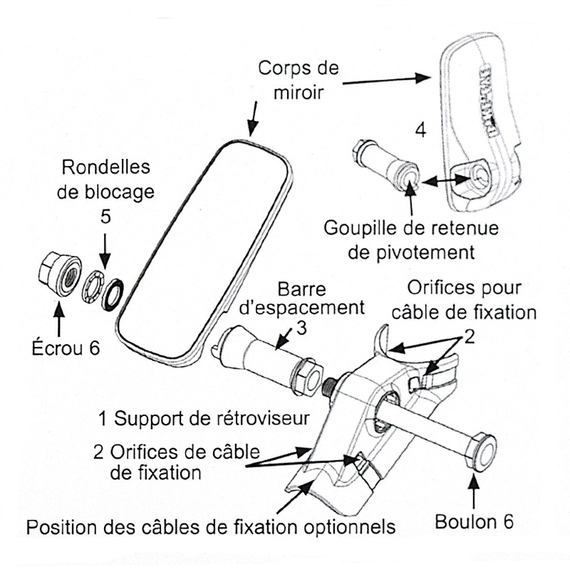 Funecobikes Rétroviseur BIKE EYE à Fixer Sur Le Cadre - Model LXS 3 Funecobikes Rétroviseur BIKE EYE à Fixer Sur Le Cadre - Model LXS – Image 3