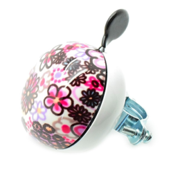 Funecobikes Sonnette DING DONG FLORALE Orange/Rouge -Sonnettes et klaxons pour vélo Soldes sonnette ding dong florale orange rouge 2